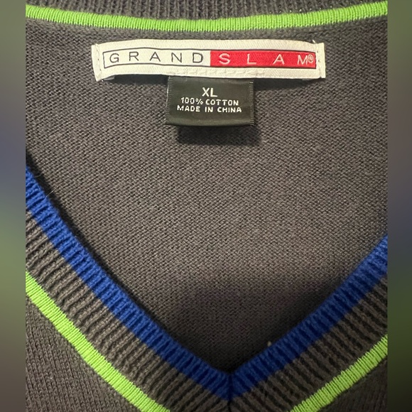Men’s Grey Grand Slam Sweater Vest - Picture 2 of 5
